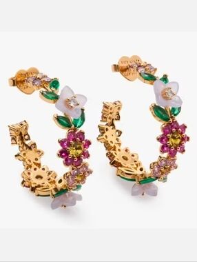 Kate Spade bursting blooms hoop earrings